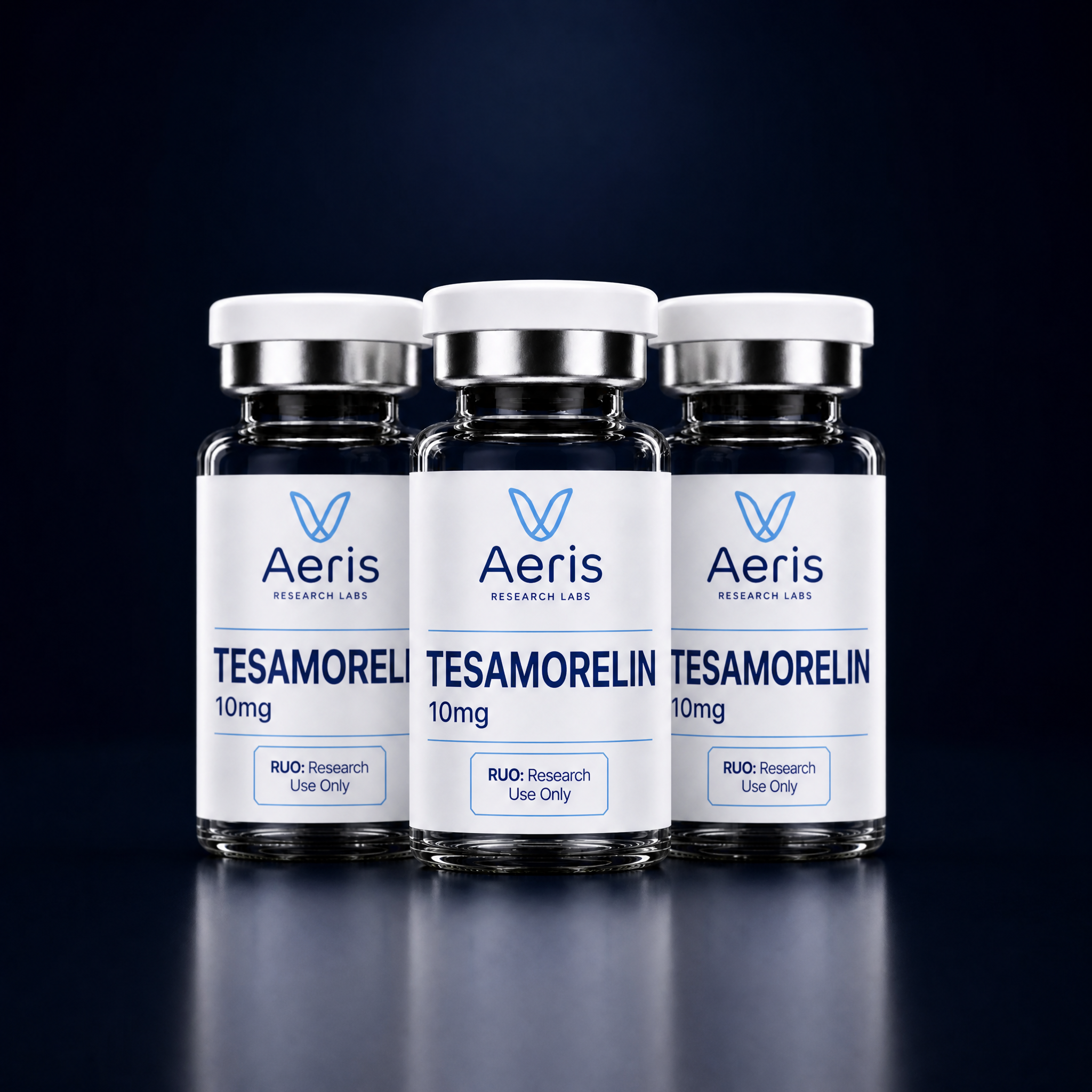 Tesamorelin 10mg — 3-vial pack — Aeris Research Labs, research use only